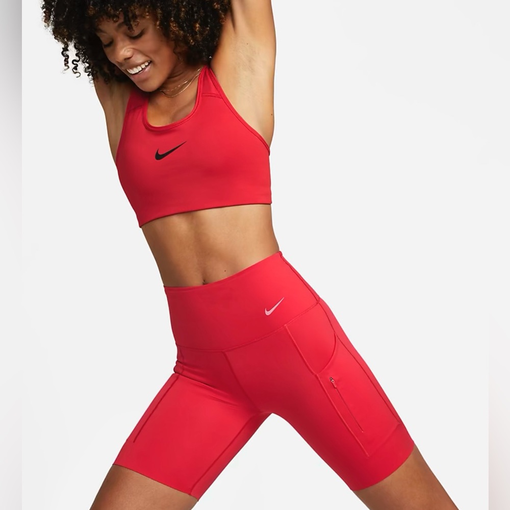 Nike Go Women's Firm-Support High-Waisted 8" Biker Shorts with Pockets